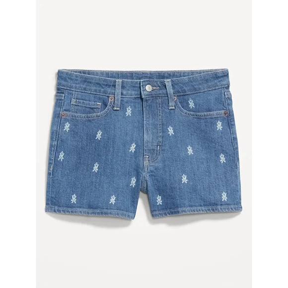 Old Navy Pants - Old Navy High-Waisted OG Jean Shorts 3-inch inseam in Blue Floral Print Size 18